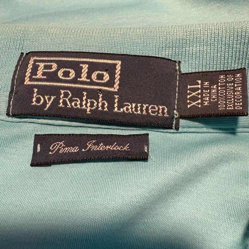 Polo by Ralph Lauren Men's Teal Blue Logo Polo Shirt XXL